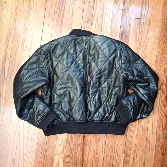 Quilted leather bomber jacket size L - Picture 5 of 8